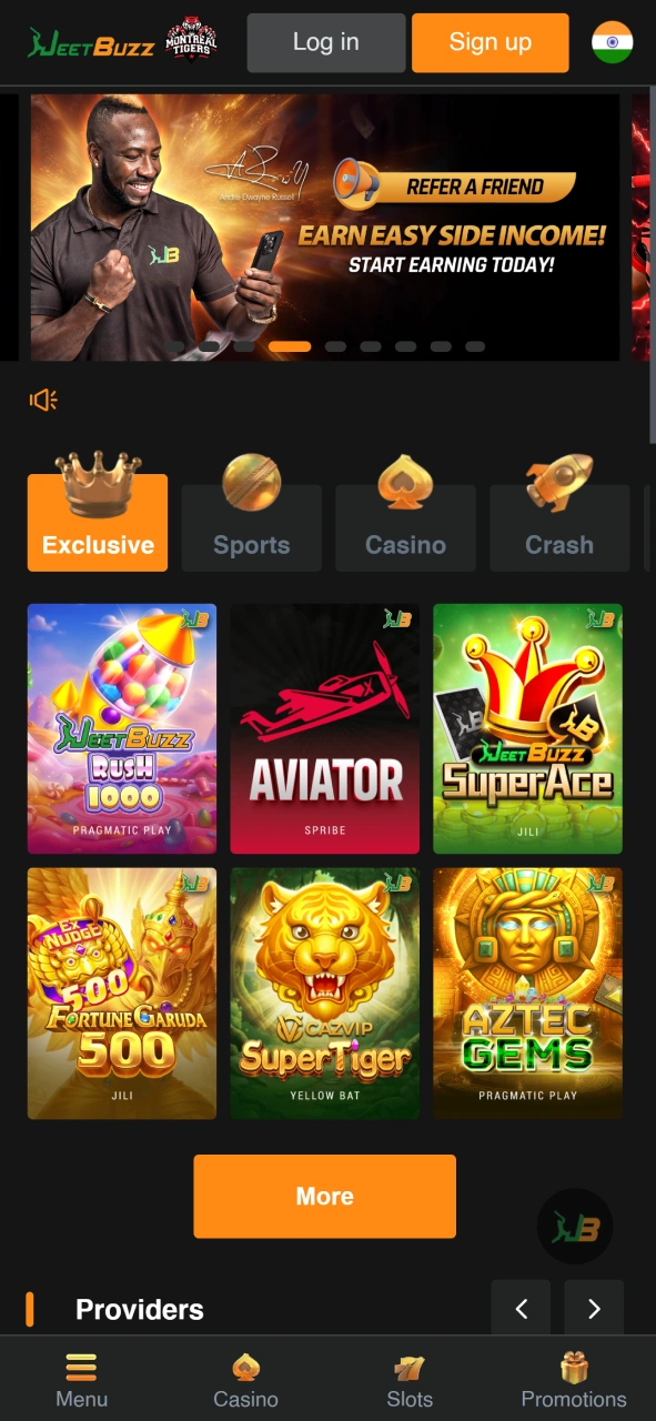 See news and exclusive games at Jeetbuzz app main page.