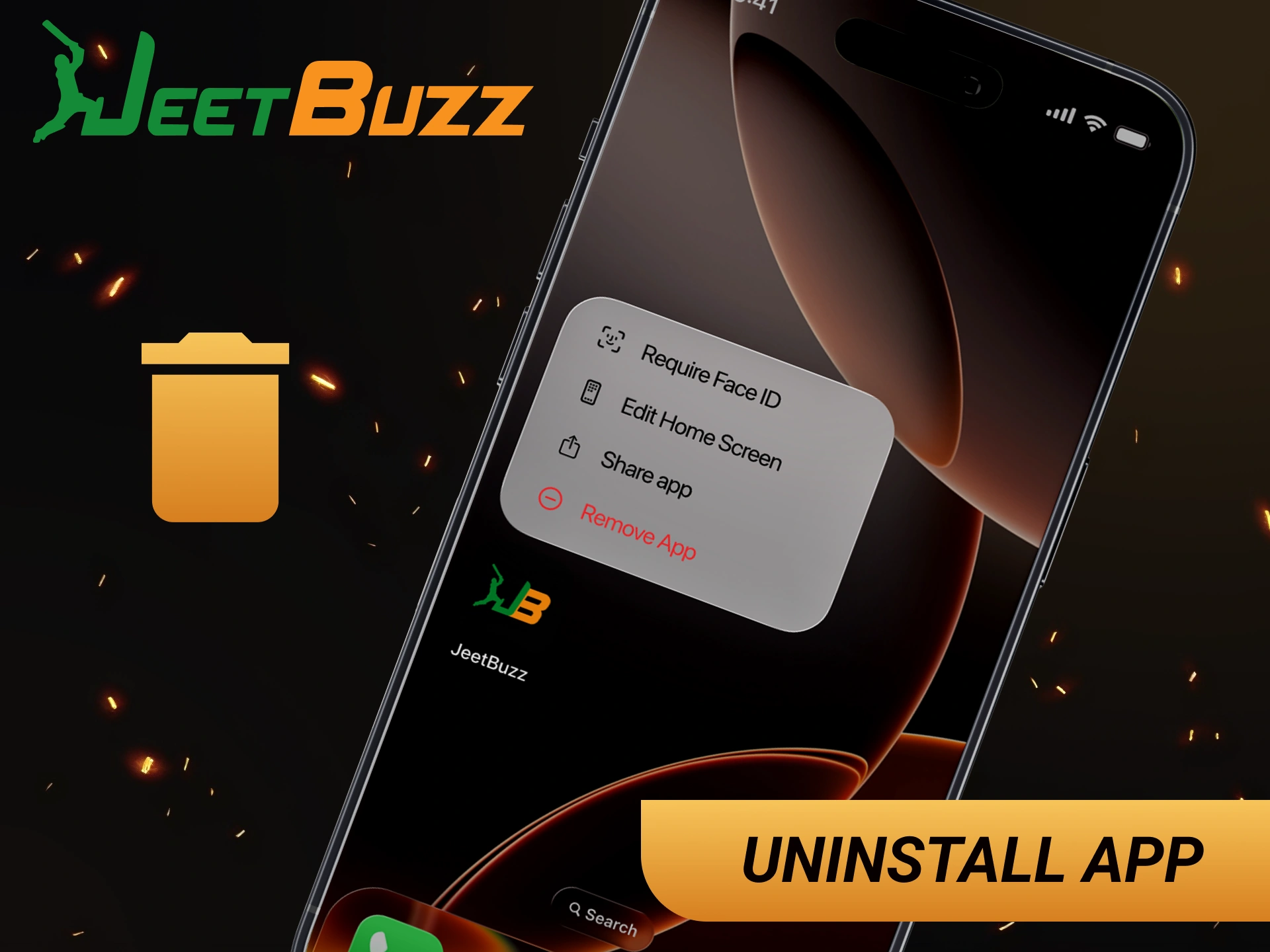 Delete JeetBuzz app if needed folowing those steps.
