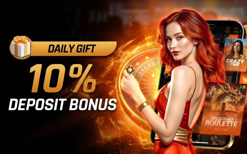 Receive an extra 10% deposit bonus on daily top-up at JeetBuzz casino.