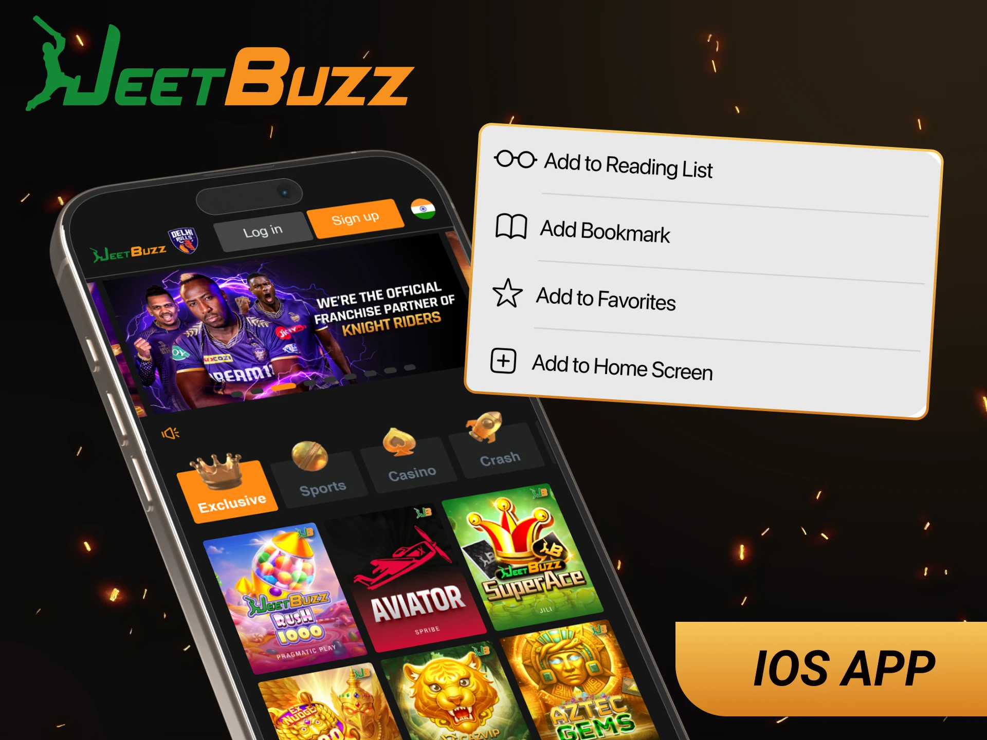 Get the JeetBuzz app for iOS to enjoy fast betting on your iPhone.