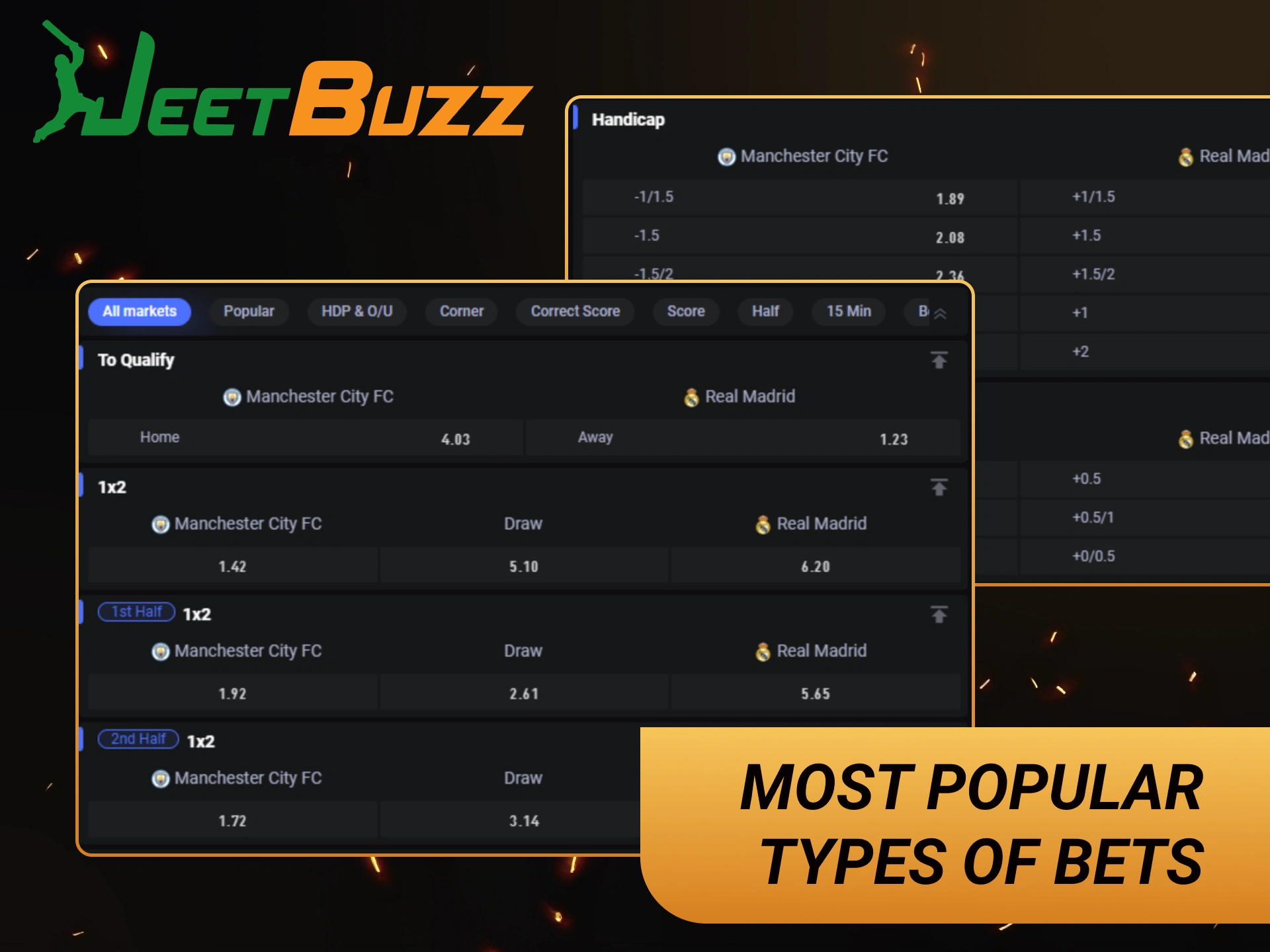 Explore the most popular types of bets available in the JeetBuzz sportsbook.