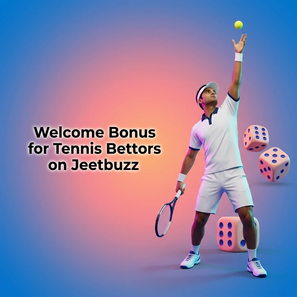 Jeetbuzz welcome bonus for tennis bettors showing first deposit match offer for sports betting markets